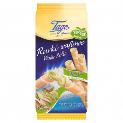 TAGO vafeļu rullīši ar pistāciju krēmu 150g