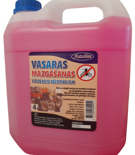 Vasaras vējstiklu mazgāšanas līdzeklis 4L