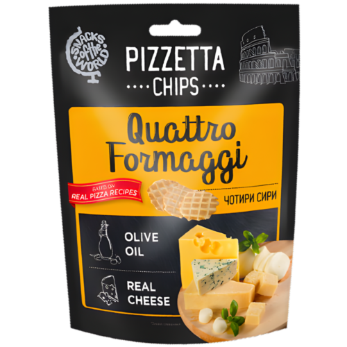 PIZZETTA CHIPS Quattro Formaggi maizes uzkodas 70g