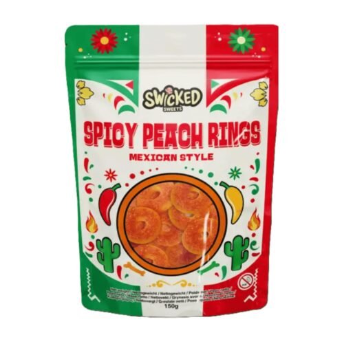 SWICKED Mexican Spicy Peach Rings želejas konfektes 150g