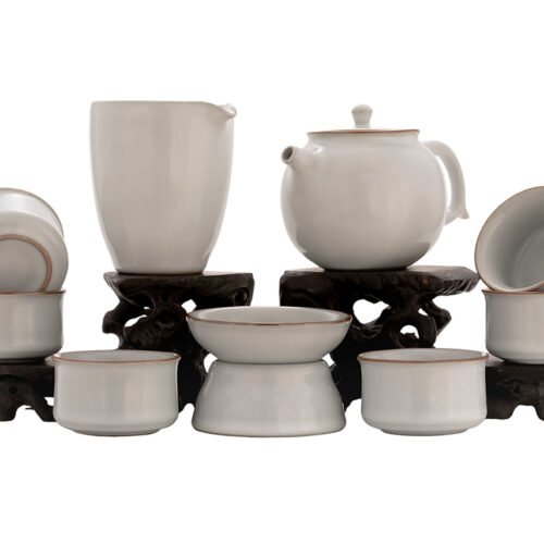 Komplekts tējas ceremonijai (9 preces) # 91050, porcelāns: tējkanna 225 ml, gundaobey 210 ml, teamesh, sešas tases 60 ml.