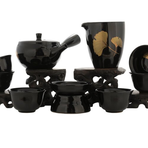 Komplekts tējas ceremonijai (9 vienības) # 91017, porcelāns: tējkanna 190 ml, gundaobey 200 ml, teamesh, sešas tases 60 ml.