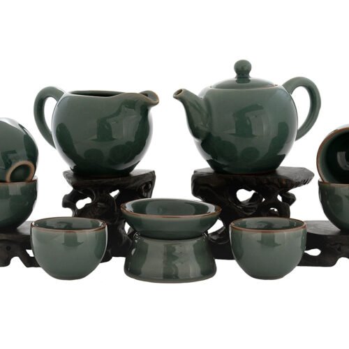 Komplekts tējas ceremonijai (9 vienības) # 91049, porcelāns: tējkanna 220 ml, gundaobey 210 ml, teamesh, sešas tases 50 ml.