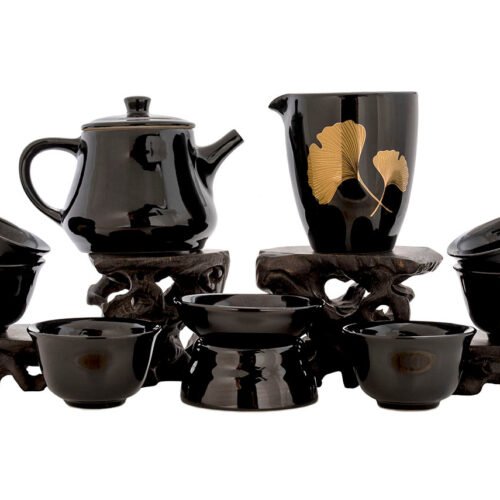 Komplekts tējas ceremonijai (9 vienības) # 91045, porcelāns: tējkanna 200 ml, gundaobey 200 ml, teamesh, sešas tases 58 ml.