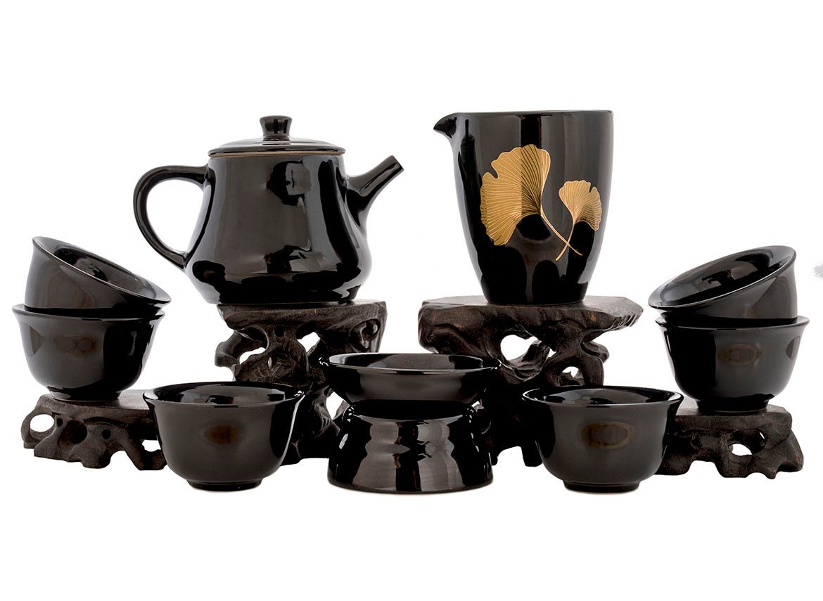 Komplekts tējas ceremonijai (9 vienības) # 91045, porcelāns: tējkanna 200 ml, gundaobey 200 ml, teamesh, sešas tases 58 ml.