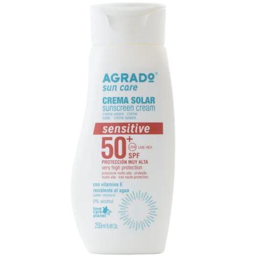 AGRADO Sensitive saules aizsargkrēms jutīgai ādai ar SPF50 250ml