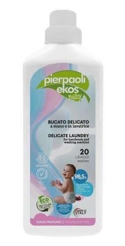PIERPAOLI EKOS Baby veļas mazgāšanas līdzeklis delikātiem audumiem (mazgāšanai ar rokām un veļas mašīnā) (20x) 1000ml