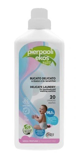 PIERPAOLI EKOS Baby veļas mazgāšanas līdzeklis delikātiem audumiem (mazgāšanai ar rokām un veļas mašīnā) (20x) 1000ml