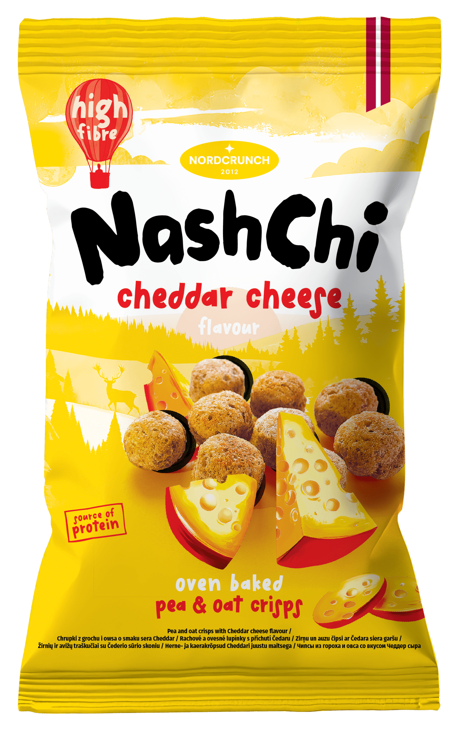 NASHCHI zirņu un auzu čipsi ar Čedara siera garšu 60g
