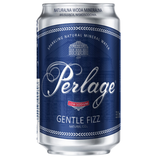 PERLAGE viegli gāzēts minerālūdens, bundžā 330ml