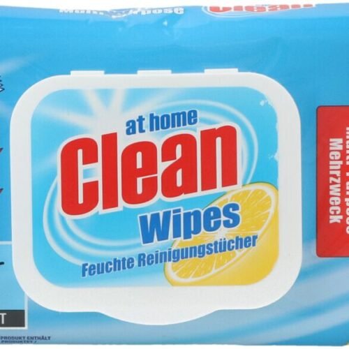 AT HOME multifunkcionālās mitrās salvetes ar citrona aromātu 55gab