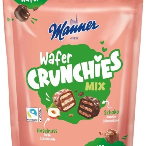 MANNER Wafer Crunchies vafeles tumšajā šokolādē 130 g