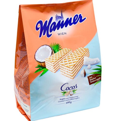 MANNER vafales ar kokosriekstu krēma pildījumu 400g