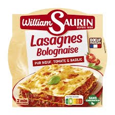 WILLIAM SAURIN Lazanja Boloņas mērcē ar liellopa gaļu, tomātiem un baziliku  300g