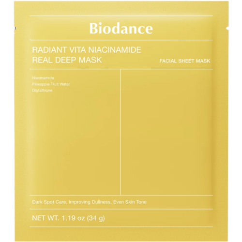 BIODANCE Radiant Vita Niacinamide maska sejas ādai ar niacinamīdu 34g