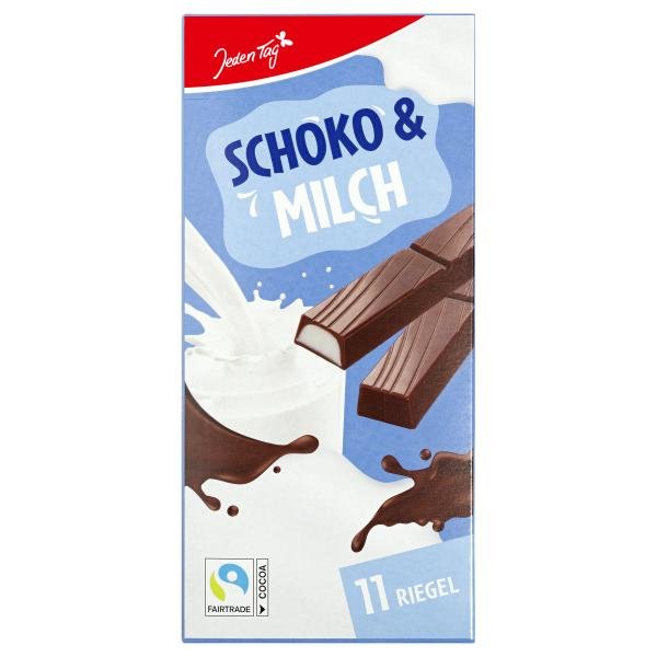 JEDEN TAG šokolādes batoniņi ar piena krēma pildījumu 200g