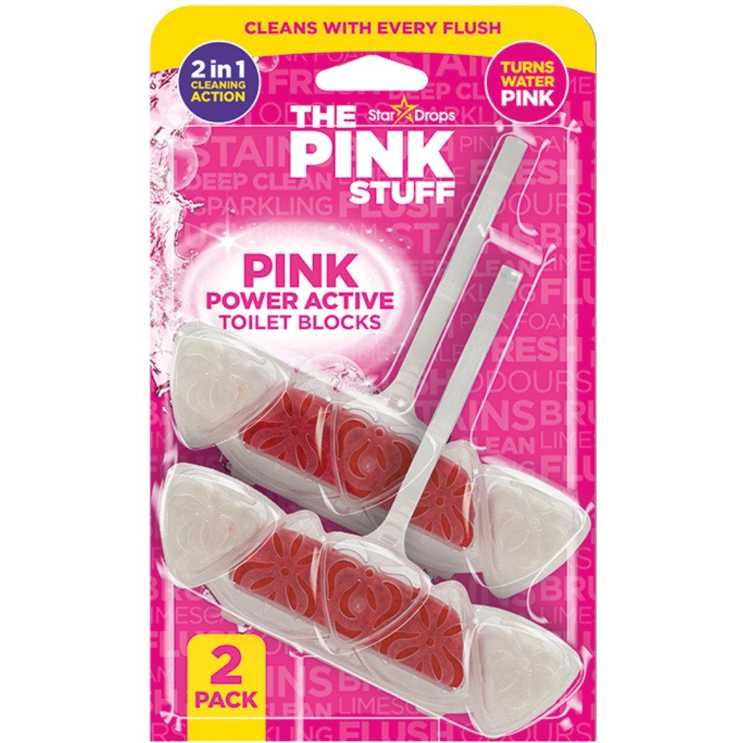 THE PINK STUFF Power Active tualetes poda skalošanas bloks 2x40g