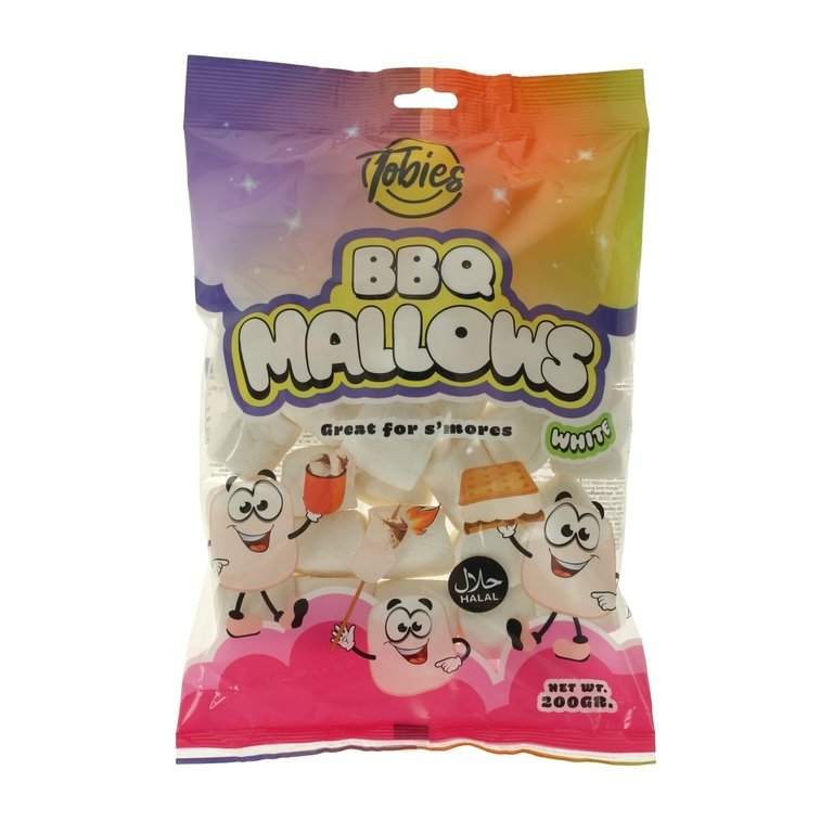 TOBIES White Marshmallows BBQ zefīri 200g