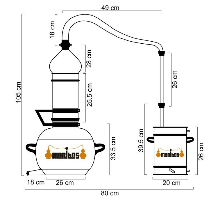 20 Liters Rotating Column Alembic COMPLETE - Image 9