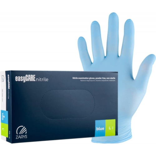 EASYCARE Nitrile cimdi bez pūdera, zili, L, 100gab