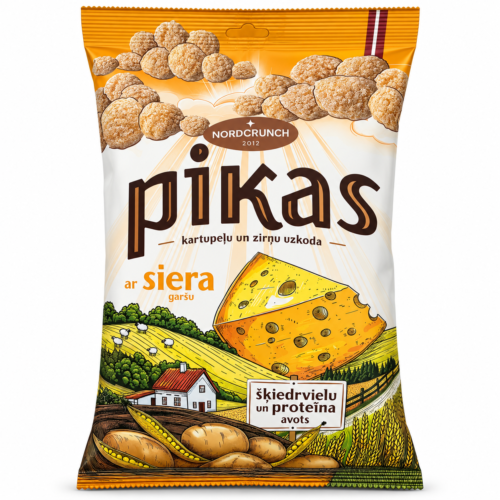 PIKAS kartupeļu un zirņu uzkodas ar siera garšu 100 g