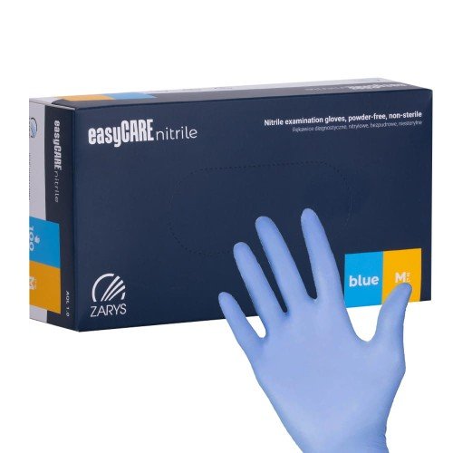 EASYCARE Nitrile cimdi bez pūdera, zili, M, 100gab