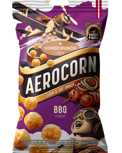 AEROCORN Kukurūzas un auzu uzkoda ar BBQ garšu 100 g