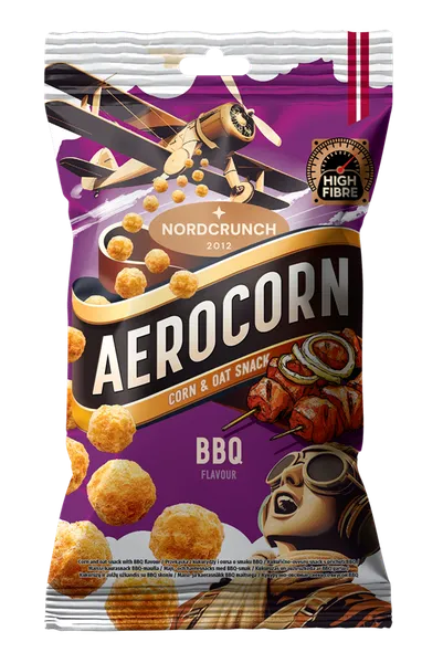 AEROCORN Kukurūzas un auzu uzkoda ar BBQ garšu 100 g