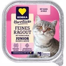 Edeka Junior Huhn&kalb kaķu barība ar