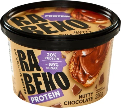 RABEKO Protein Spread Nutty Chocolate šokolādes krēms ar 20% proteīnu 250g